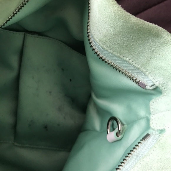 Suede light green Coach handbag - Picture 2 of 4